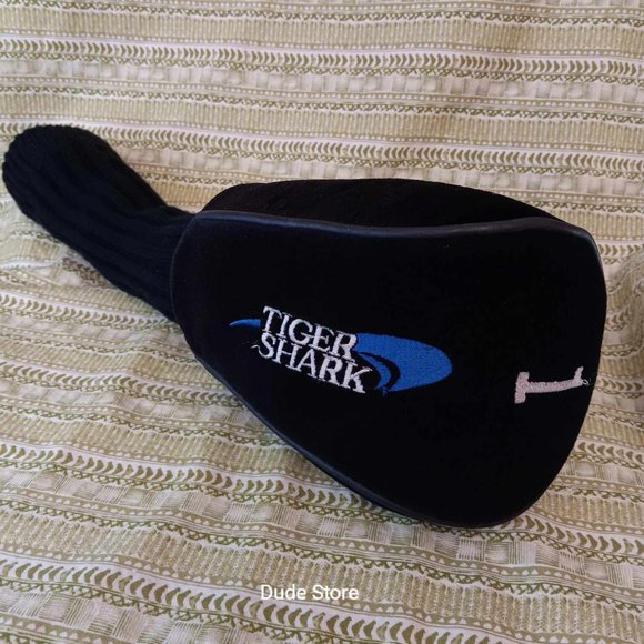 Tiger Shark Golf -1 Wood Head Cover in Black, Blue & White - REPLACEMENT COVER - Picture 1 of 4